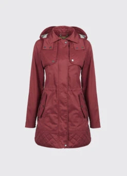 Dubarry Barrington Women's Waterproof Hooded Coat - Merlot Multi