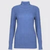 Dubarry Boylan Polo Neck Sweater - Denim -Dubarry Sales 352063