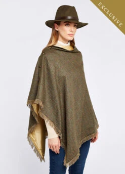 Dubarry Hazelwood Tweed Poncho - Moss