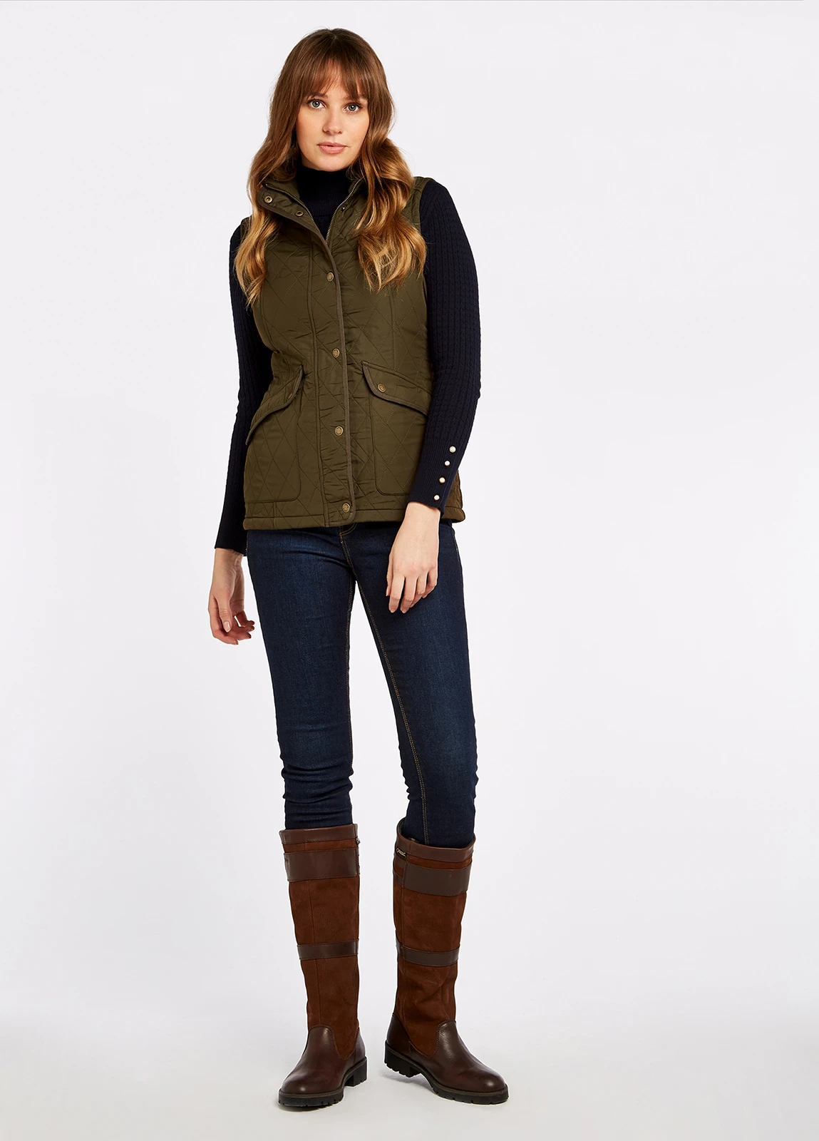 Dubarry Clonmel Quilted Gilet - Olive 4 Dubarry Clonmel Quilted Gilet - Olive - Image 2