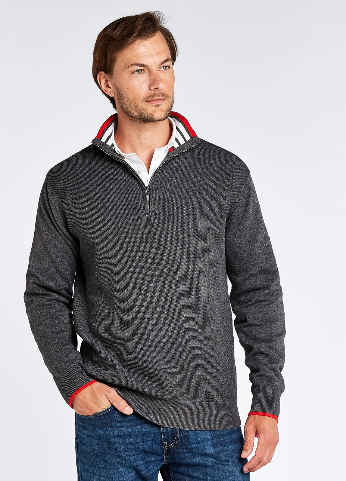 Dubarry Rathwood Zip Neck Knit - Carbon 3 Dubarry Rathwood Zip Neck Knit - Carbon