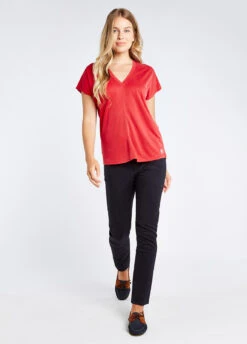 Dubarry Laragh V-Neck Top - Cardinal -Dubarry Sales 401356 2