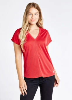 Dubarry Laragh V-Neck Top - Cardinal