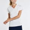 Dubarry Seville Women's V-neck Polo - White -Dubarry Sales 405700 2E4VGUnNfdrR1s