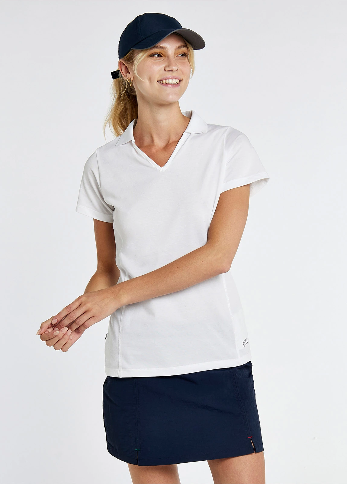 Dubarry Seville Women's V-neck Polo - White 3 Dubarry Seville Women's V-neck Polo - White