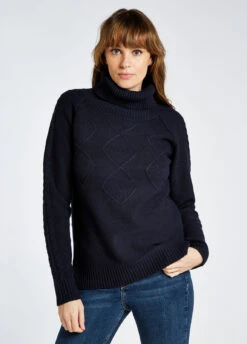 Dubarry Belleek Chunky Roll Neck Sweater - Navy
