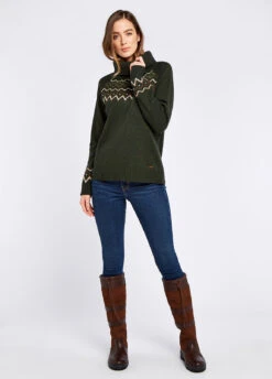 Dubarry Riverstown Fair Isle Sweater - Olive -Dubarry Sales 407009 2