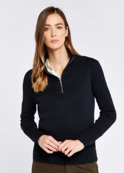 Dubarry Newtown Zip Neck Sweater - Navy
