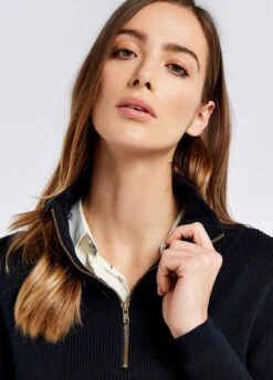 Dubarry Newtown Zip Neck Sweater - Navy -Dubarry Sales 407203 5