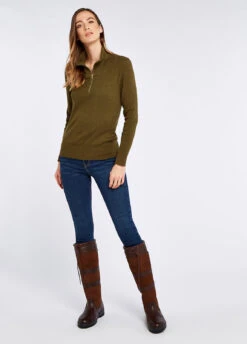 Dubarry Newtown Zip Neck Sweater - Dusky Green -Dubarry Sales 407249 2