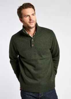 Dubarry Roundwood Button Neck Sweater - Olive