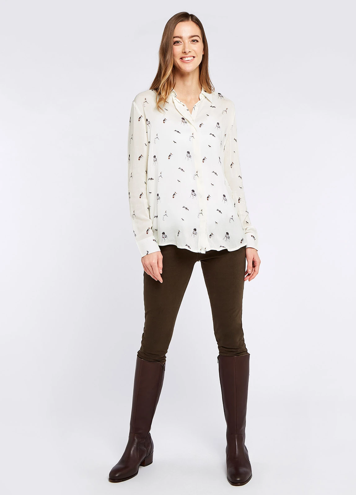 Dubarry Daphne Hound Print Shirt - Cream 5 Dubarry Daphne Hound Print Shirt - Cream - Image 3