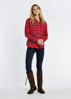 Dubarry Japonica Check Shirt - Cardinal -Dubarry Sales 409656 2