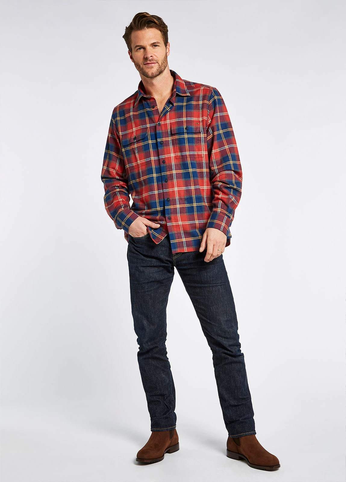 Dubarry Shelbourne Check Flannel Shirt - Indigo 5 Dubarry Shelbourne Check Flannel Shirt - Indigo - Image 3