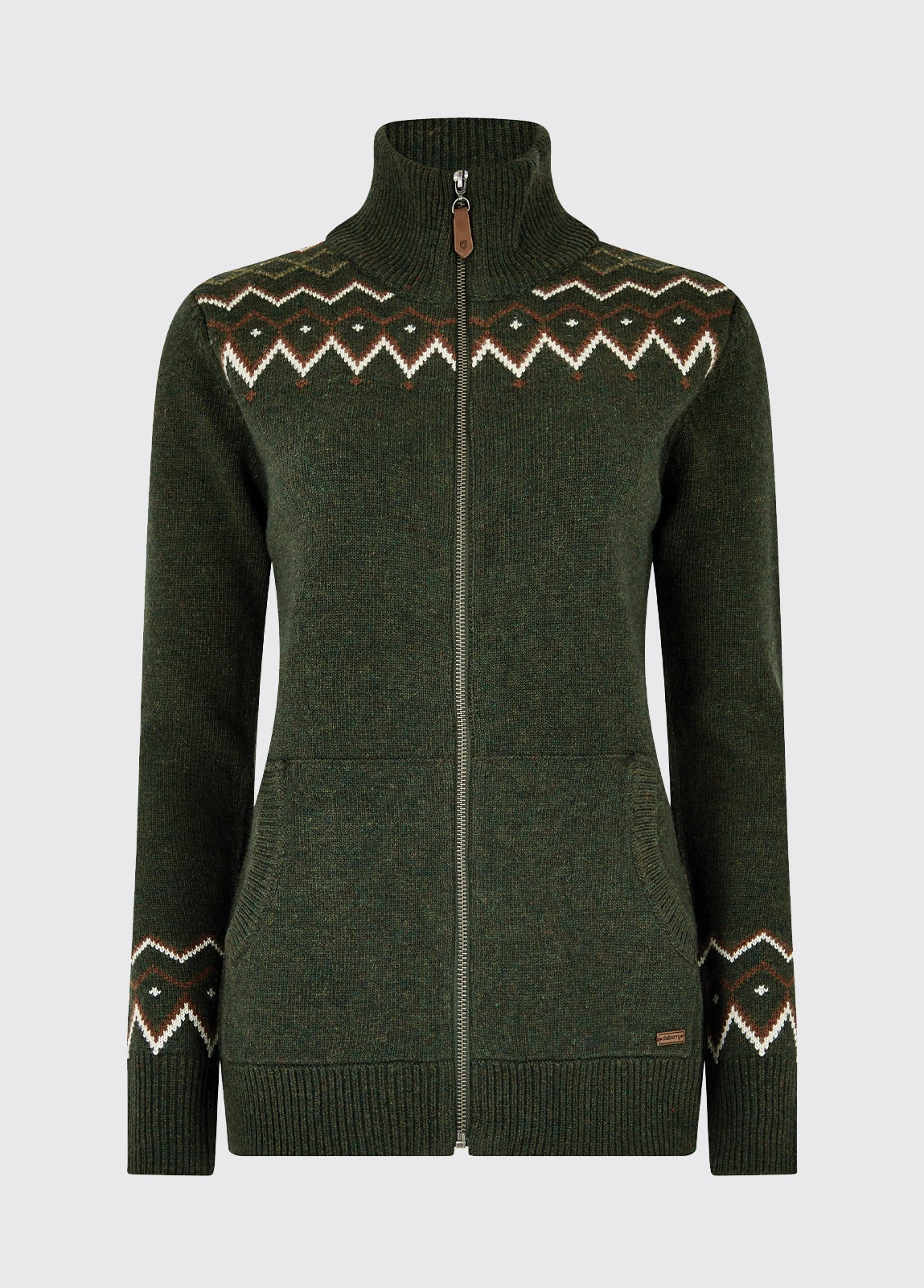 Dubarry Balbriggan Full Zip Sweater - Olive 4 Dubarry Balbriggan Full Zip Sweater - Olive - Image 2