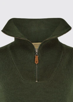 Dubarry Kilbarry Zip Neck Sweater - Olive -Dubarry Sales 422809 2