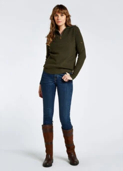 Dubarry Kilbarry Zip Neck Sweater - Olive -Dubarry Sales 422809 3