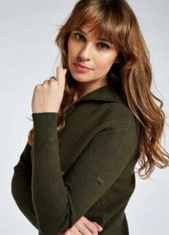 Dubarry Kilbarry Zip Neck Sweater - Olive -Dubarry Sales 422809 5