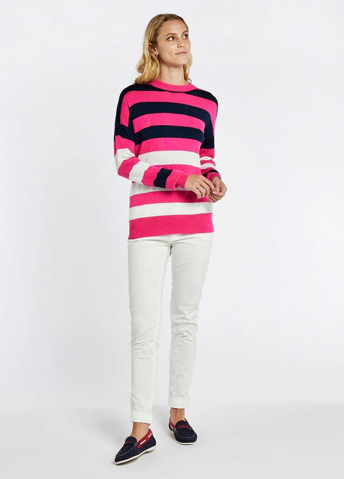 Dubarry Aranmore Crew Neck Sweater - Cerise 4 Dubarry Aranmore Crew Neck Sweater - Cerise - Image 2