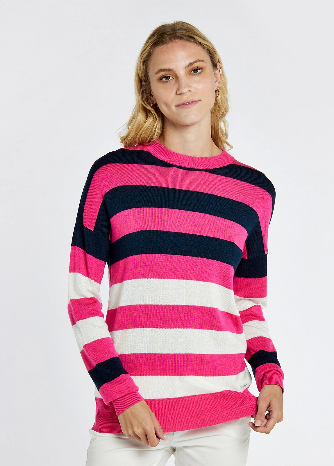 Dubarry Aranmore Crew Neck Sweater - Cerise 3 Dubarry Aranmore Crew Neck Sweater - Cerise