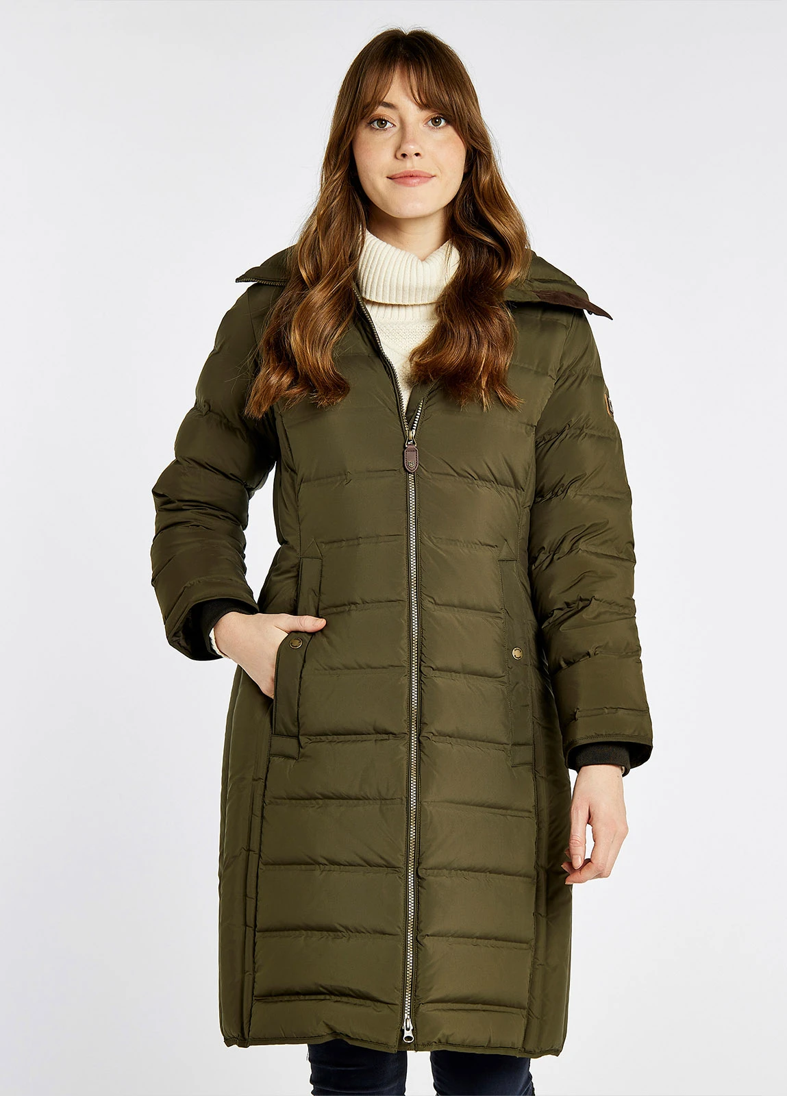 Dubarry Meyers Long Length Coat - Olive 3 Dubarry Meyers Long Length Coat - Olive