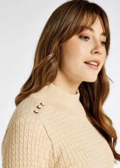 Dubarry Monkstown Cable Stitch Sweater - Oyster -Dubarry Sales 434366 4