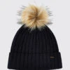 Dubarry Curlew Knitted Hat With Bobble - Navy -Dubarry Sales 952003 1