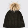 Dubarry Curlew Knitted Hat With Bobble - Olive -Dubarry Sales 952009 1