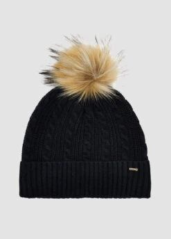 Dubarry Bruff Knitted Bobble Hat - Navy