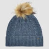Dubarry Bruff Knitted Bobble Hat - Slate Blue